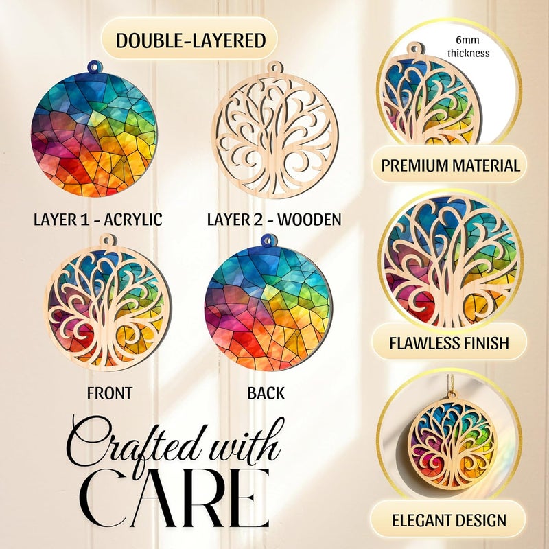 Hutato Tree of Life Ornament 2025 - Strength Ornaments Christmas Decor, Suncatcher Design Gifts for Women, Meaningful Ornaments Christmas Decoration, Gift Idea, Bauble Present, Gift Exchange Decor - Image 4